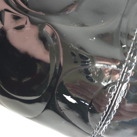 Coach East West Embossed Gallery Tote Black Patent‎ Leather w/ Scarf F17723 - Picture 13 of 16